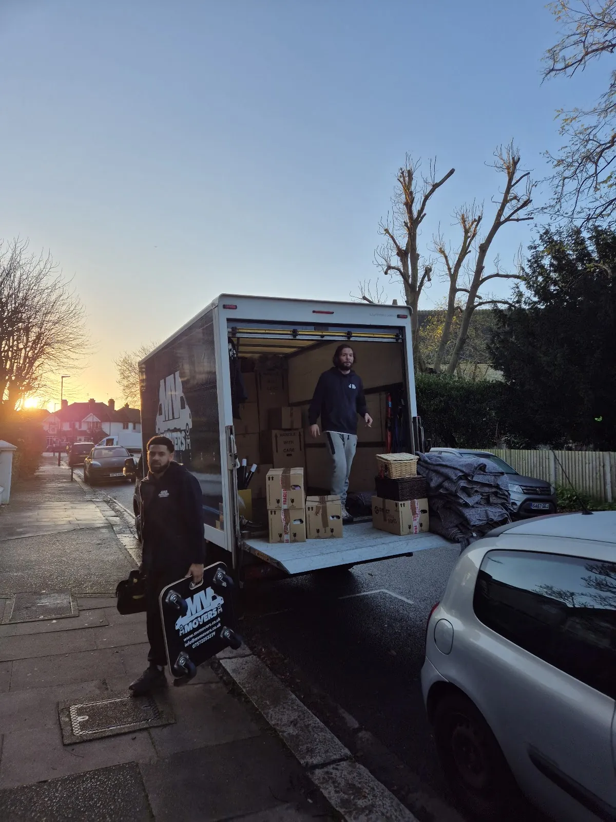 Late finish – Unloading as the sun goes down