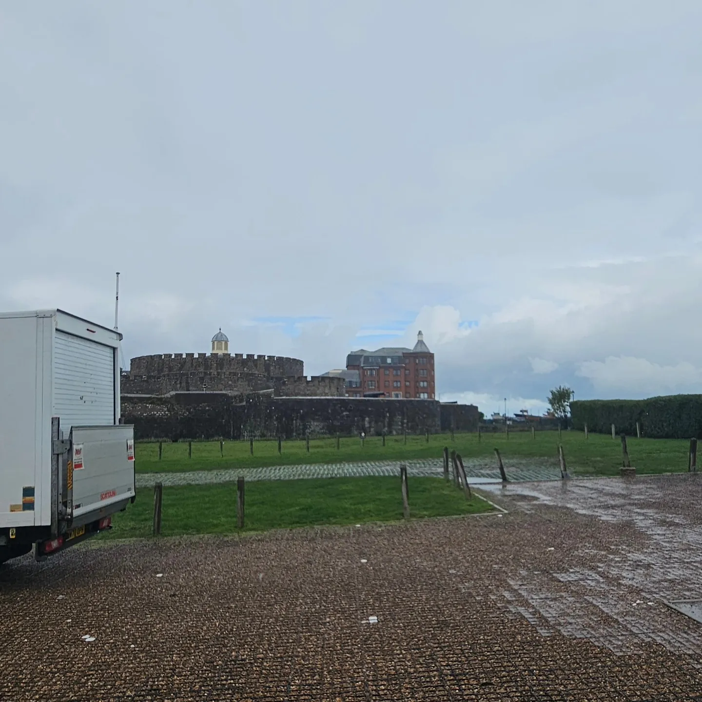 MV Movers Luton van parked at castle grounds on a long-distance move