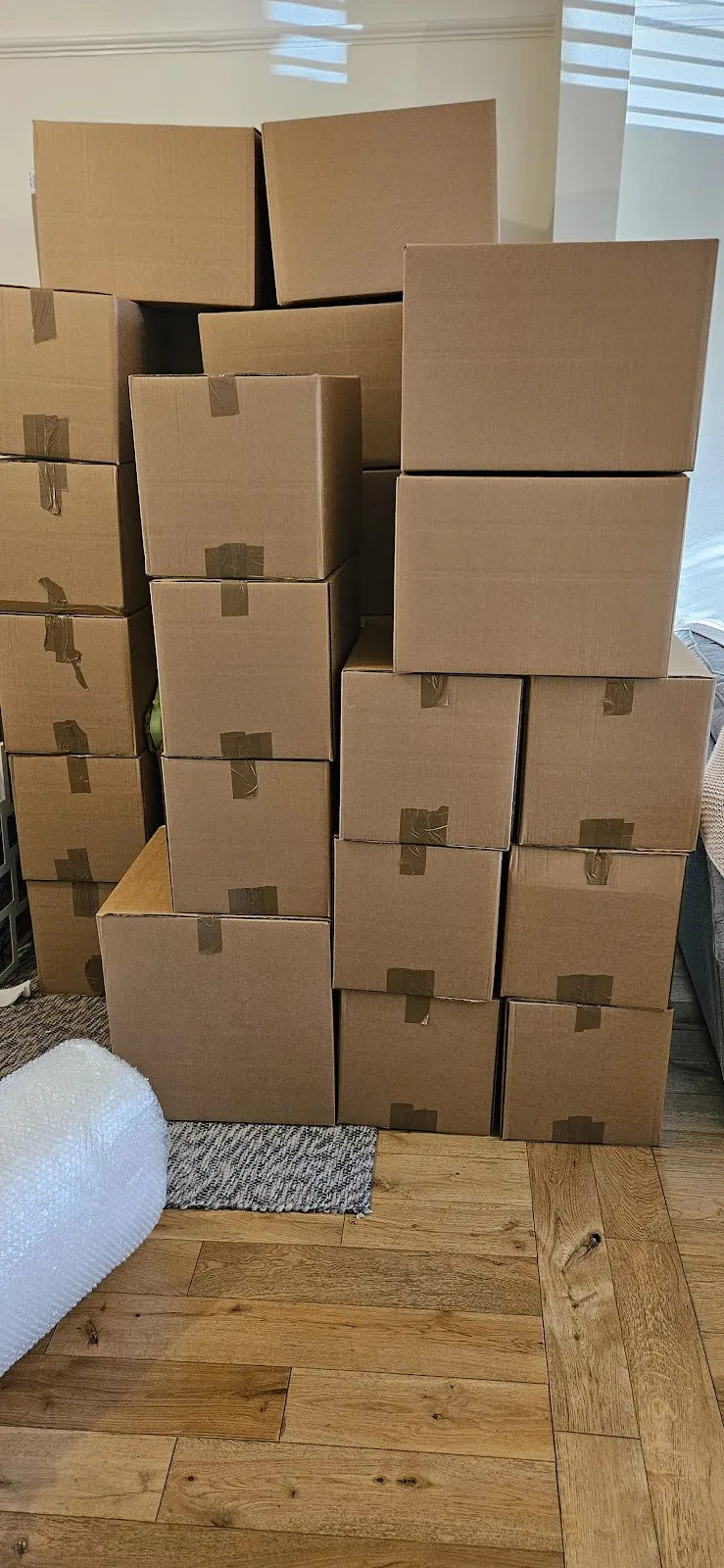 Packed and labelled – A full pack the day before the move