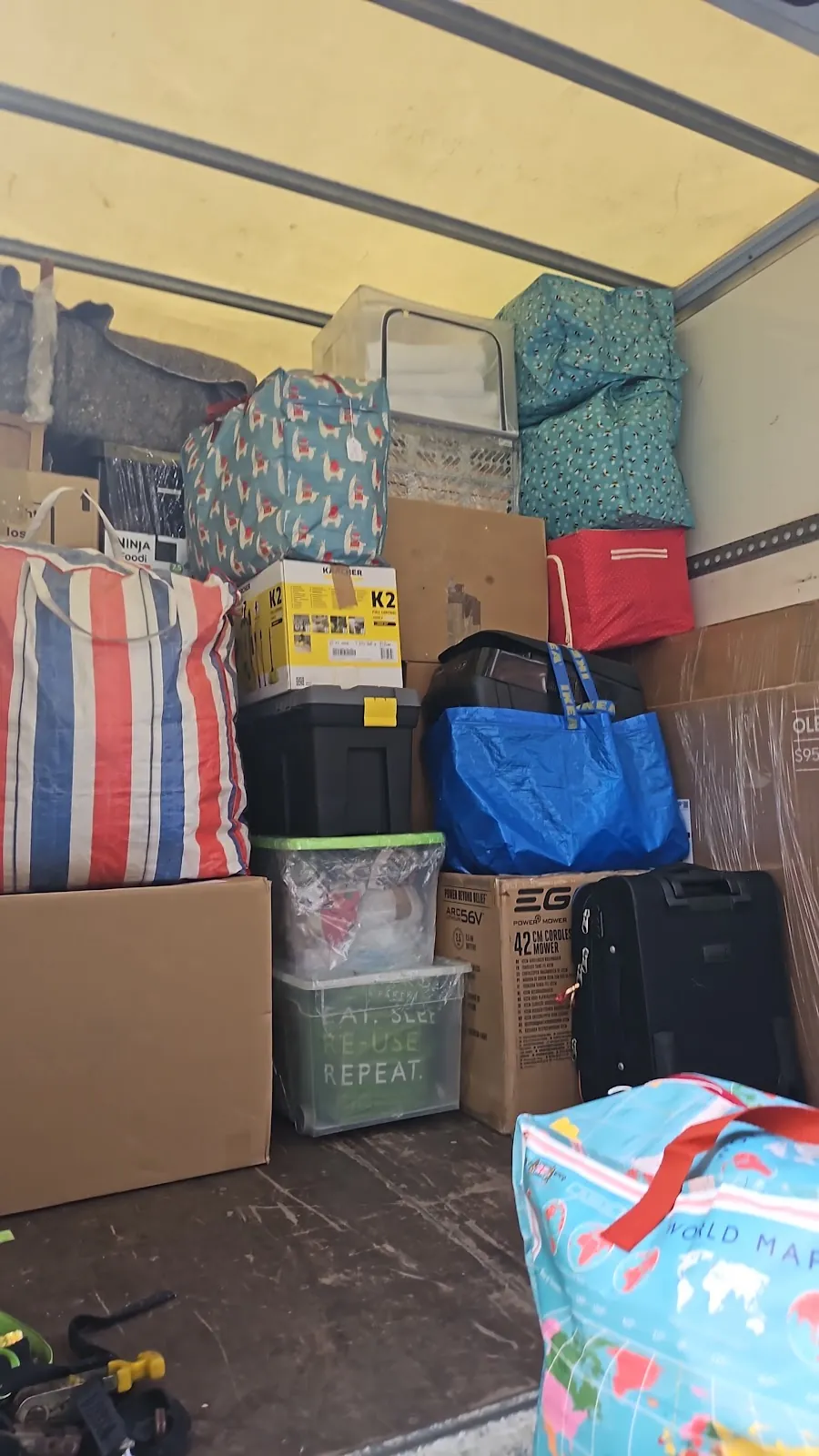 Wrapped for storage – Items protected inside the unit